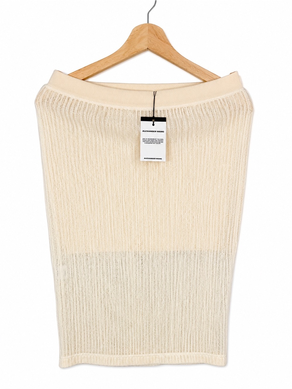 T by Alexander Wang Ivory Open Knit Pencil Skirt NWT Size S